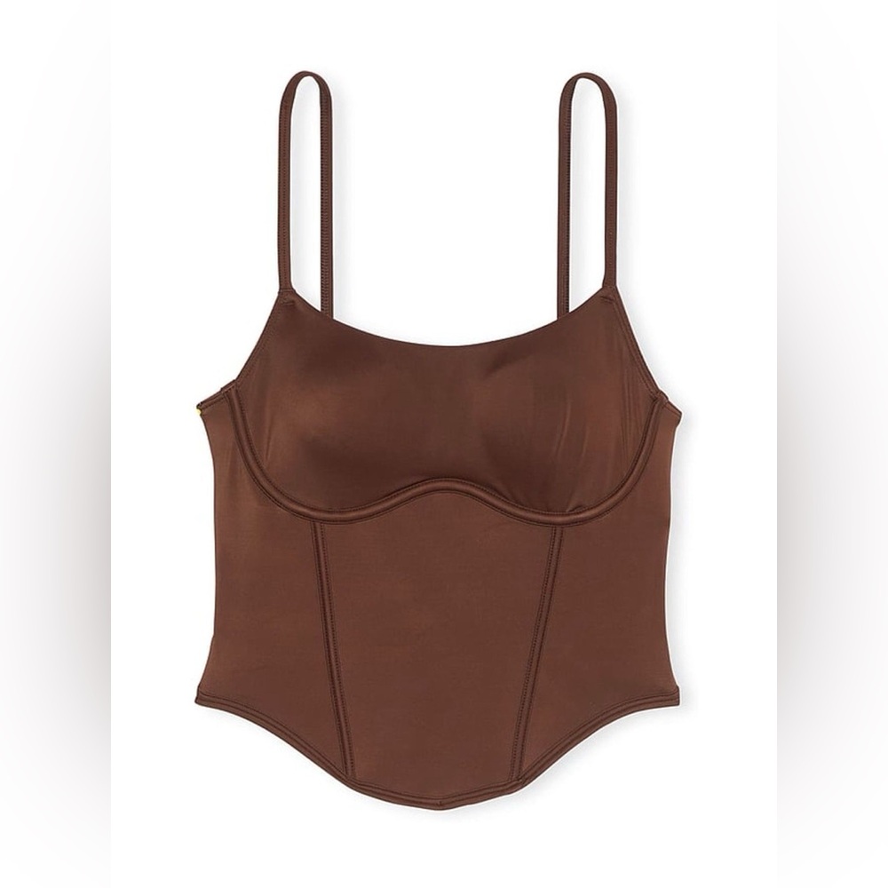 PINK Victoria’s Secret Ganache Nude Soft Stretch Corset Top | NWT - Picture 3 of 6
